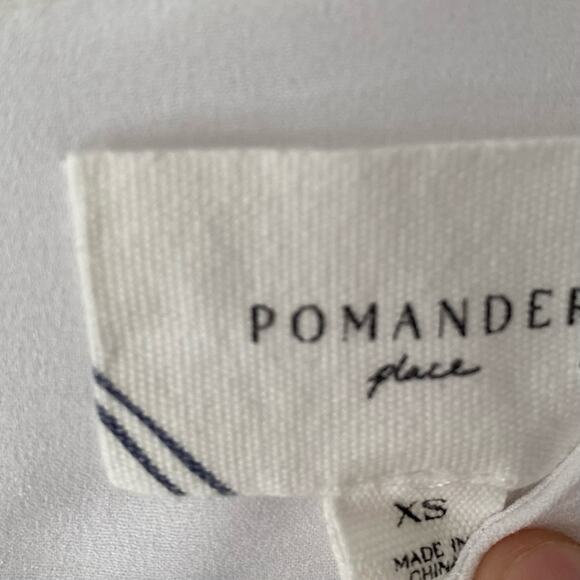 Pomander Place White Carlota Long Blouson Sleeve Peplum Blouse size XS - Picture 7 of 8